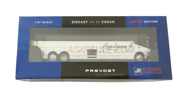 Academy Bus Lines Prevost H3-45 Coach Bus 1/87 Scale Diecast Model