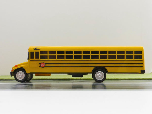 Blue Bird 10.25 Inches School Bus Plastic Toy Bank with Rolling Wheels