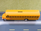 Blue Bird 10.25 Inches School Bus Plastic Toy Bank with Rolling Wheels