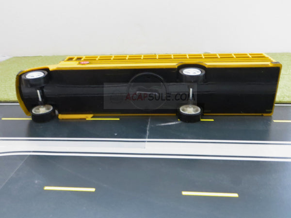 Blue Bird 10.25 Inches School Bus Plastic Toy Bank with Rolling Wheels