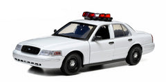 1/18 Scale White Ford Crown Victoria Interceptor with Lights and Sound Diecast Model