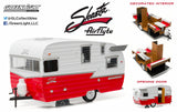 White & Red Shasta 15' Airflyte 1/24 Scale Diecast Model by Greenlight