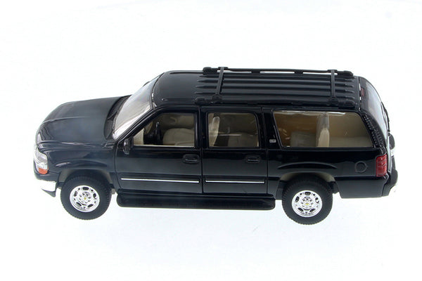 Black 2001 Chevrolet Suburban 1/27 Scale Diecast Model with Window Box by Welly