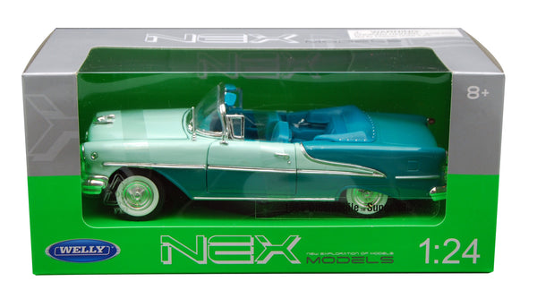 Green 1955 Oldsmobile Super 88 Convertible 1/24 Scale Diecast Model with Window Box