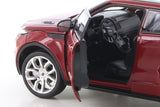 Red 1/24 Scale Land Rover Range Rover Evoque Diecast Model with Window Box