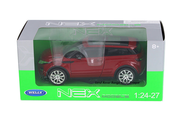 Red 1/24 Scale Land Rover Range Rover Evoque Diecast Model with Window Box