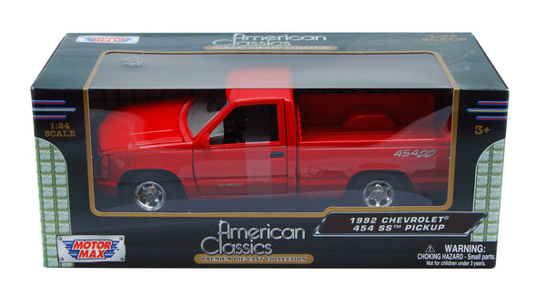 1/24 Scale 1992 Red Chevrolet 454 SS Pick Up Diecast Model