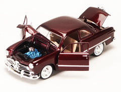 1/24 Scale 1949 Burgundy Ford Coupe Hard Top Diecast Model