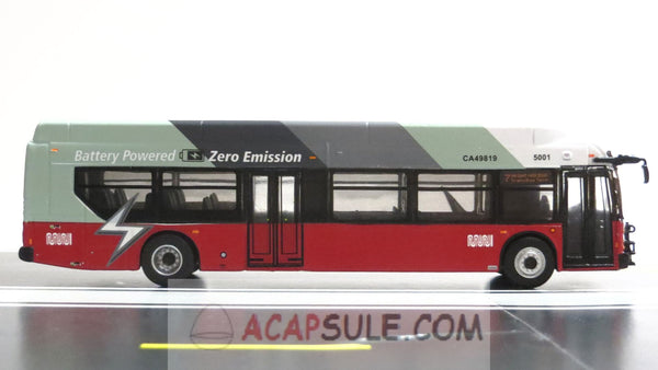 San Francisco Muni Route 7 1/87 Scale New Flyer Xcelsior Charge NG Model Bus
