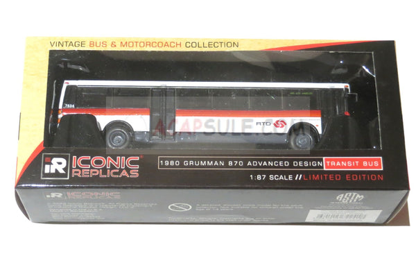 RTD Los Angeles Route 485 1980 Grumman 870 Transit Bus 1/87 Scale Diecast Model