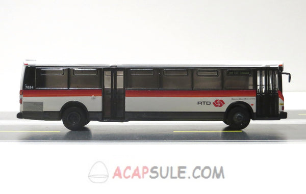 RTD Los Angeles Route 485 1980 Grumman 870 Transit Bus 1/87 Scale Diecast Model