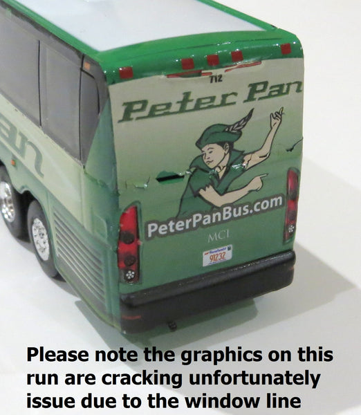 Peter Pan - 1/87 Scale MCI J4500 Motorcoach Diecast Model