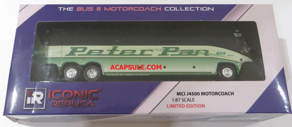 Peter Pan - 1/87 Scale MCI J4500 Motorcoach Diecast Model