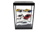 Large LED Light Display Case with 2 Adjustable Shelves (Black) Ideal for 1/24 Scale Cars
