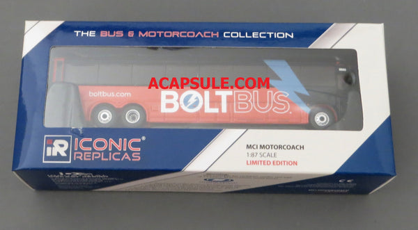 Bolt Bus #0889 to Washington DC - 1/87 Scale MCI D4505 Motorcoach Diecast Model