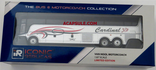 Cardinal Buses  1/87 Scale Van Hool TX45 Diecast Model Motorcoach Bus