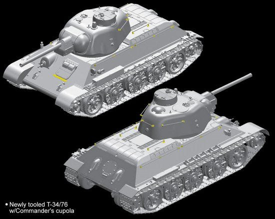 Dragon 1/35 T34/76 Mod 1943 Formochka with Commander's Cupola Model Kit