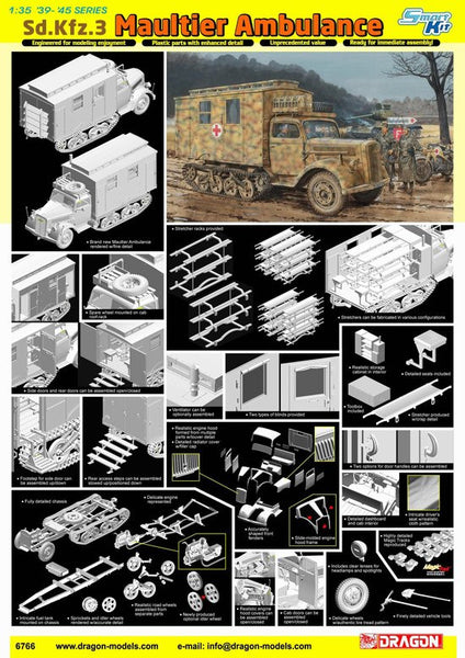 Dragon 1/35 Sd. Ktz. 3 Maultier Ambulance Model Kit