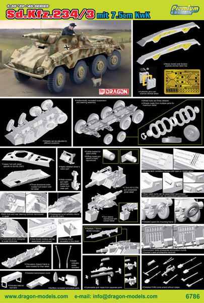 Dragon 1/35 Sd.Kfz.234/3 schwere Panzerpahwagen (7.5cm) Model Kit