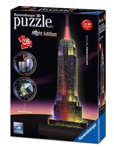 Ravensburger Empire State Building Night Edition 3D Puzzle, 216 Pieces –  Acapsule Toys and Gifts