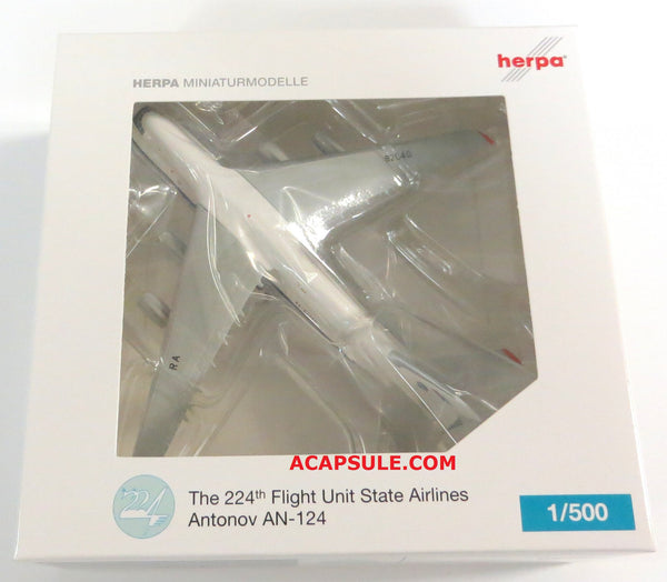 Herpa Wings The 224th Flight Unit Antonov AN-124 1/500 Diecast Model Reg RA-82040
