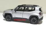 Silver Jeep Renegade Trailhawk 1/24 Scale Diecast Model Car
