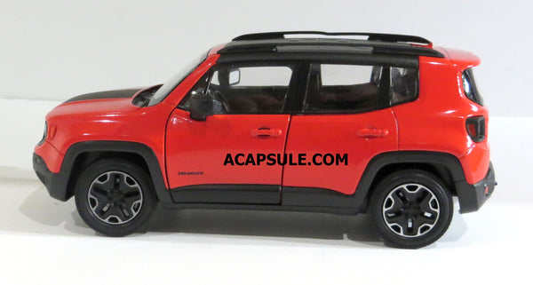 Red Jeep Renegade Trailhawk 1/24 Scale Diecast Model Car