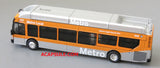 Orange and Silver Los Angeles Metro 1/87 Scale New Flyer Xcelsior CNG Bus