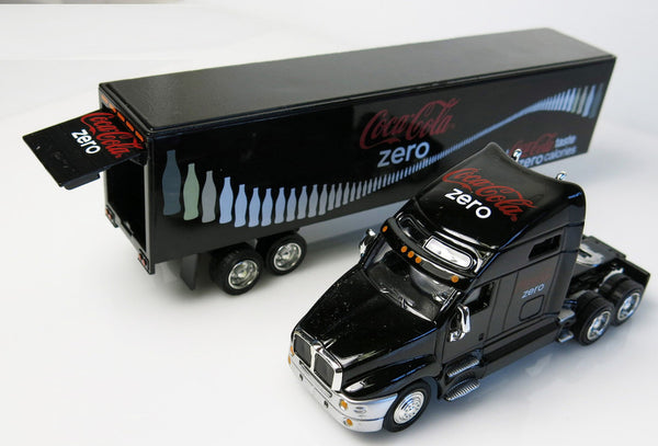 1/64 Diecast Coke Zero Long Hauler Tractor Trailer