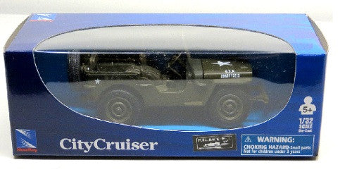 Diecast Willys Jeep US Army 1:32 Scale Model with Pullback Action
