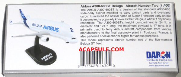 Airbus A300-600 ST Beluga #2  1/400 Diecast Model with Stand Reg. F-GSTB