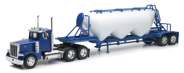 1/32 Scale Blue Peterbilt 379 Pneumatic Trailer Model