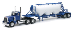 1/32 Scale Blue Peterbilt 379 Pneumatic Trailer Model