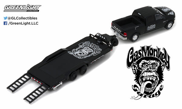 Gas Monkey Garage 2016 Dodge Ram 2500 and Heavy Duty Car Hauler 1/64 Diecast Model