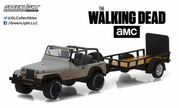 The Walking Dead Michonne's Jeep Wrangler and Utility Trailer 1/64 Diecast Model