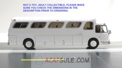 White (blank) Undecorated 1/87 Scale 1966 GM PD4107 Buffalo Coach Bus Diecast Model