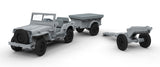 British Airborne Willys Jeep Kit 1/72 Model Kit (includes Jeep, Trailer and Howitzer)