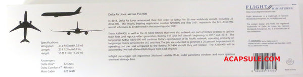 Flight Miniatures Delta Airlines Airbus A350-900 1/200 Scale Model with Stand