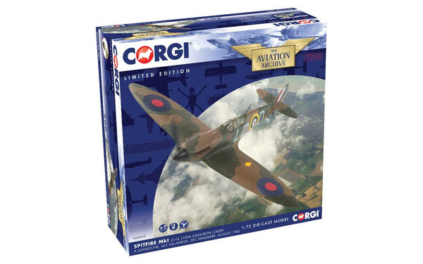 Corgi MK1 Spitfire L1004 Squadron Leader A Johnstone 602 Squadron 1/72 Scale Diecast Model with Stand