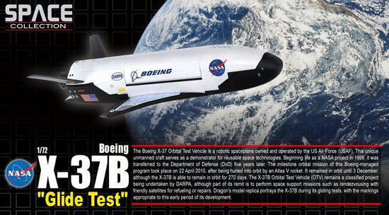 Dragon 1/72 X-37B Orbital Glide Test Vehicle Diecast Model with Stand & Gears