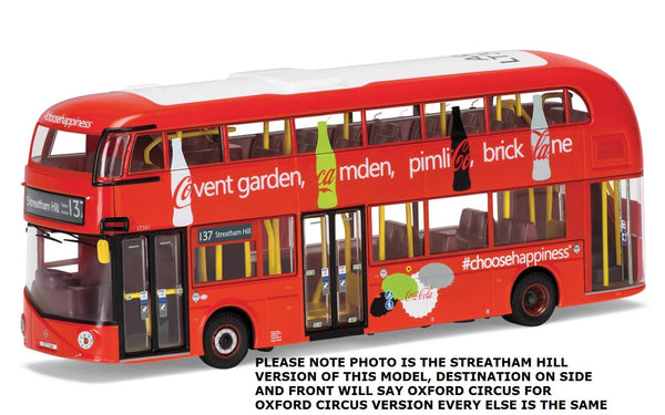 Corgi Arriva New Routemaster Coca Cola #137 to Oxford Circus 1/76 Scale Diecast Double Decker Bus