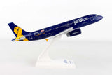 Skymarks Jetblue Vets in Blue Airbus A320 N775JB 1/150 Scale Model with Stand