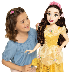 Disney Princess Belle My Size Doll 32” Tall & Poseable, With Hair Brush and accessories