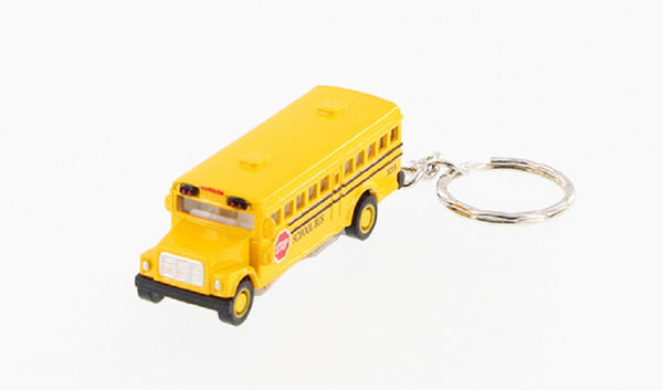 Mini Diecast School Bus 2.5 Inches Keychain with Pullback Action