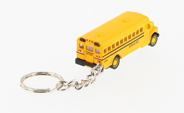 Mini Diecast School Bus 2.5 Inches Keychain with Pullback Action