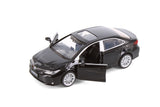 Black Toyota Corolla Diecast Toy with Opening Doors and Pullback Action 1/33 Scale 5 1/2 Inches Long