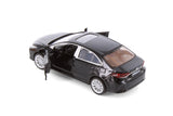 Black Toyota Corolla Diecast Toy with Opening Doors and Pullback Action 1/33 Scale 5 1/2 Inches Long