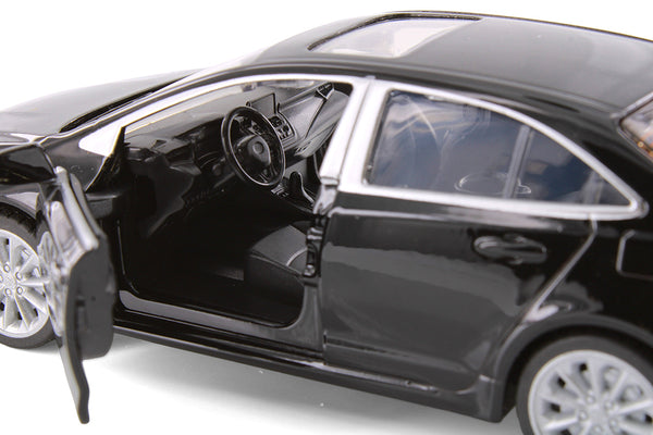 Black Toyota Corolla Diecast Toy with Opening Doors and Pullback Action 1/33 Scale 5 1/2 Inches Long