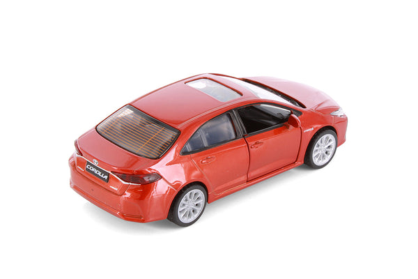 Red Toyota Corolla Diecast Toy with Opening Doors and Pullback Action 1/33 Scale 5 1/2 Inches Long