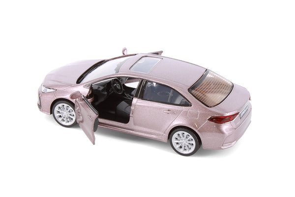 Light Purple Toyota Corolla Diecast Toy with Opening Doors and Pullback Action 1/33 Scale 5 1/2 Inches Long